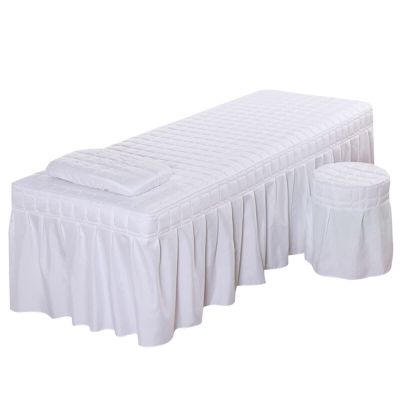 Massage Table Sheet Sets,Bed Skirt Valance Sheet with Face Breath,Solid Color Salon Spa Massage Bed Cover Pillow Case Stool Cover