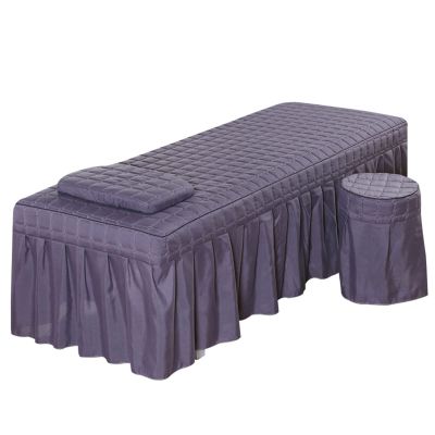 Massage Table Sheet Sets,Bed Skirt Valance Sheet with Face Breath,Solid Color Salon Spa Massage Bed Cover Pillow Case Stool Cover