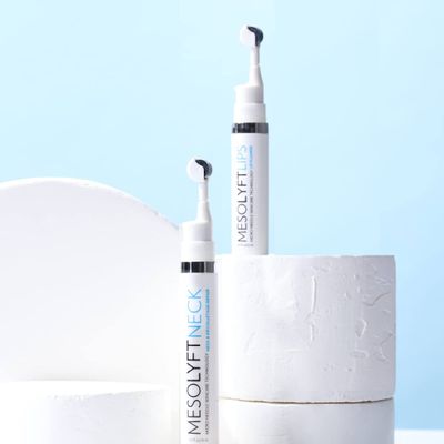 Mesolyft Neck & Lip Plumper Combo with Roller to Instantly Plump Lips & Neck - Neck Serum Improves the Neck Skin - Plumping Serum to Moisturize Your Lips and Neck