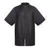 TopTie Custom Embroidery Nylon Salon Hairstylist Smock Barber Haircut Zipper Jacket, Dog Pet Grooming Work Shirt Uniform-Grey-L view 3