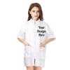 TopTie Custom Embroidery Nylon Salon Hairstylist Smock Barber Haircut Zipper Jacket, Dog Pet Grooming Work Shirt Uniform-White-M view 1