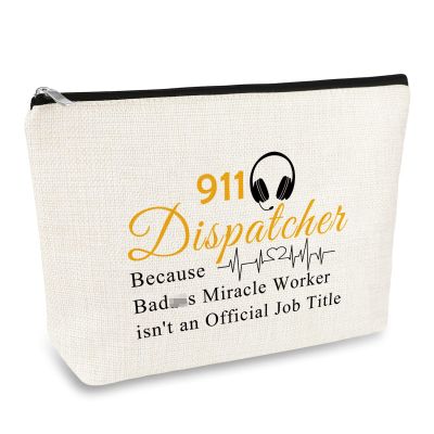 911 Operator Gift Makeup Bag 911 Dispatcher Appreciation Gift EMT Emergency Dispatcher Gifts Cosmetic Bag Pouch Thank You Gift for 911 Operator Dispatcher Birthday Christmas Gift Retirement Gift