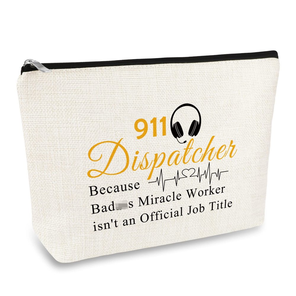 911 Operator Gift Makeup Bag 911 Dispatcher Appreciation Gift EMT Emergency Dispatcher Gifts Cosmetic Bag Pouch Thank You Gift for 911 Operator Dispatcher Birthday Christmas Gift Retirement Gift
