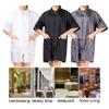 TopTie Custom Embroidery Nylon Salon Hairstylist Smock Barber Haircut Zipper Jacket, Dog Pet Grooming Work Shirt Uniform-Grey-M view 4