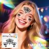 Black Face Jewels Tattoo,Body Stickers Tears Gem Temporary Stickers for Halloween Festival Music Carnival Party Makeup,4-Pack view 2
