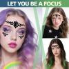 Black Face Jewels Tattoo,Body Stickers Tears Gem Temporary Stickers for Halloween Festival Music Carnival Party Makeup,4-Pack view 3