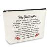 Goddaughter Gift from Godmother - Cosmetic Bag for Confirmation, Baptism, Christmas, Birthday, Graduation - Inspirational Christian Makeup Travel Pouch view 1