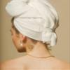 CROWN AFFAIR - The Towel - Special Microfiber Hair Towel, Oversized for Optimal Drying, White view 2