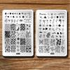 Flowers Leaf Nail Stamping Plates 2pcs Large Nail Stamper Plate Daisy Flower Flamingo Butterfly Image Stamp Templates Reusable Stencils Clover Plantillas Manicure Stamping Plate Template for Girls view 2