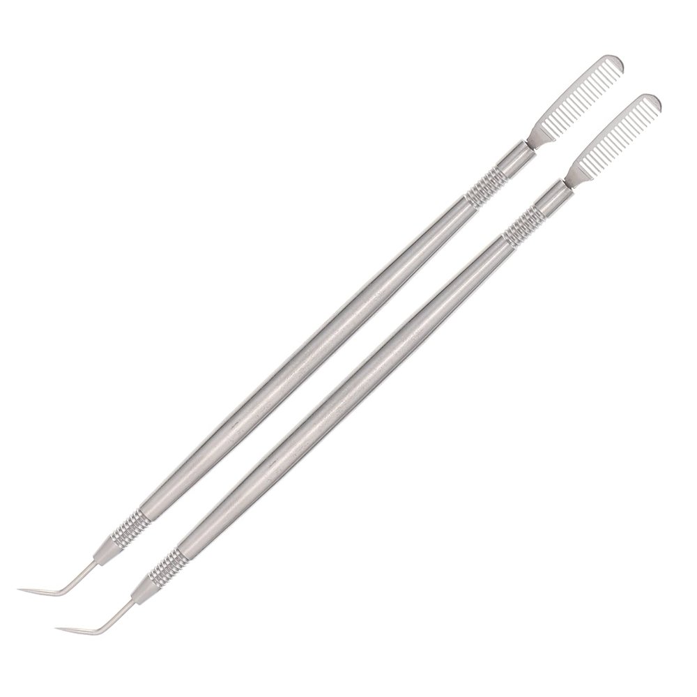 Beavorty 2pcs Stainless Steel Eyelash Separator and Eyebrow Comb Tool for Perming and Lifting for and Personal Use