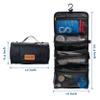 Toiletry Bag Can Hanging Small Roll-Up Makeup Organizer Bag with 3 Detachable Transparent Mesh Folding Cosmetic Travel Bags for Women & Men Black Toiletries Organizer Bag Gym Camping Grooming, Black view 2