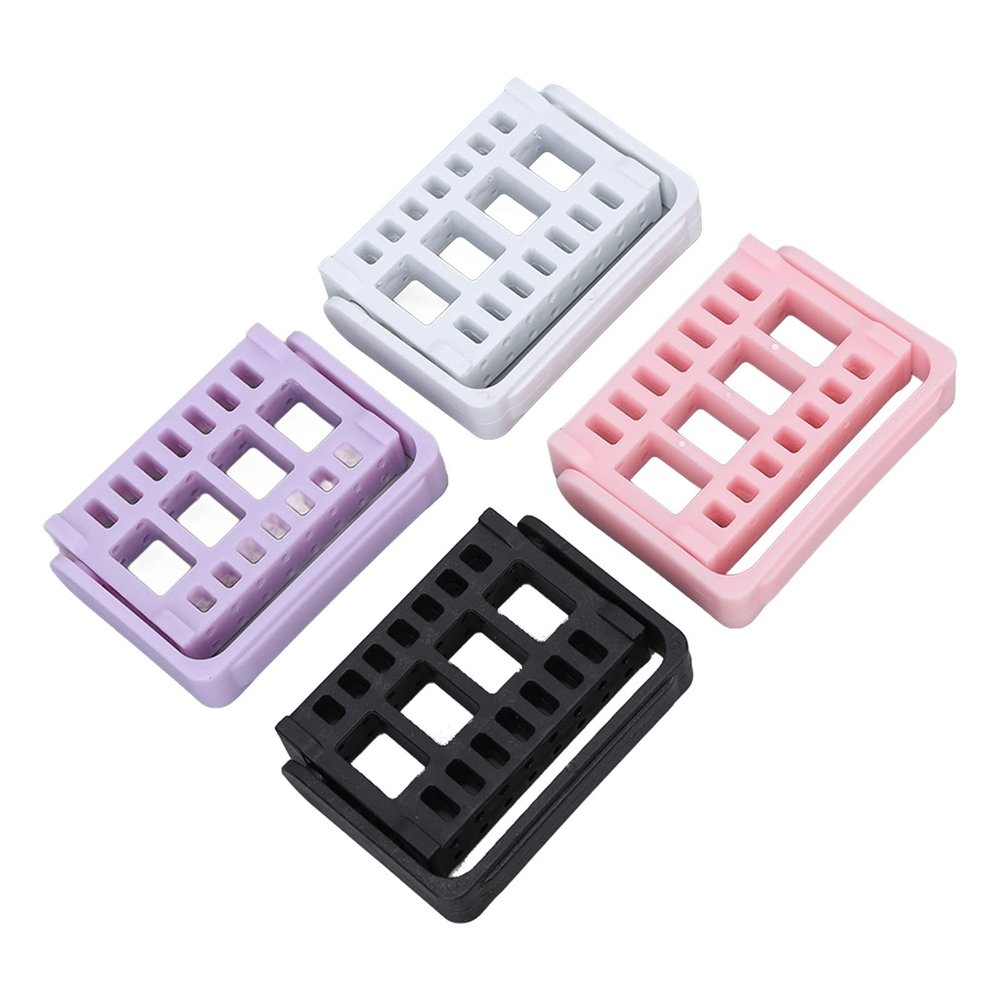 4pcs Nail Drill Bit Holder, Acrylic Nail Drill Bit Holder Organizer Container, Home Salon Nail Drill Bit Display Organizer Storage Container