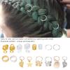 140pcs Hair Dreadlocks Jewelry, Stylish Gold and Silver in the Shape of Butterflies, Leaves and Stars, Fashionable Braid Accessories for Parties Weddings view 2