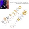 140pcs Hair Dreadlocks Jewelry, Stylish Gold and Silver in the Shape of Butterflies, Leaves and Stars, Fashionable Braid Accessories for Parties Weddings view 3