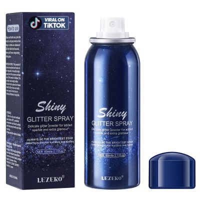 Lezero Body Glitter Spray, Temporary Shiny Hairspray for Face, Hair, Clothing, Long Lasting Quick-Drying Shimmer Mist for St. Patrick's Day, Music Festival Rave, Nightclub Party, Prom, 2oz