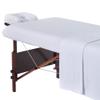 Master Massage Cotton Flannel Sheets Set (3 Piece Set) Massage Table Cover Set, Beauty Salon SPA Bed Replacement Cover, Includes Table Cover, Face Cushion Cover, Table Sheet, Pure White view 1