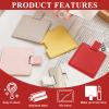 2Pcs Shatterproof Stainless Steel Compact Mirror for Purses, Unbreakable Mirror Travel with PU Leather Case Cover, Handheld Camping Shaving Mirror for Women & Men, Makeup, Gift (Pink & Red) view 3
