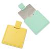 2Pcs Shatterproof Stainless Steel Compact Mirror for Purses, Unbreakable Mirror Travel with PU Leather Case Cover, Handheld Camping Shaving Mirror for Women & Men, Makeup, Gift (Green & Yellow) view 1