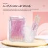 Beavorty 1set Disposable Lip Brush Applicator for Lipstick Convenient Travel-friendly Makeup Tool Flocking Material for Smooth Application for Daily view 4