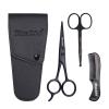 Dark Neck Remover Beard Mustache Scissors And Comb Set Kit For Men Care (3 Pieces Kit) Spa Tools view 1