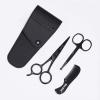 Dark Neck Remover Beard Mustache Scissors And Comb Set Kit For Men Care (3 Pieces Kit) Spa Tools view 2
