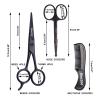 Dark Neck Remover Beard Mustache Scissors And Comb Set Kit For Men Care (3 Pieces Kit) Spa Tools view 3