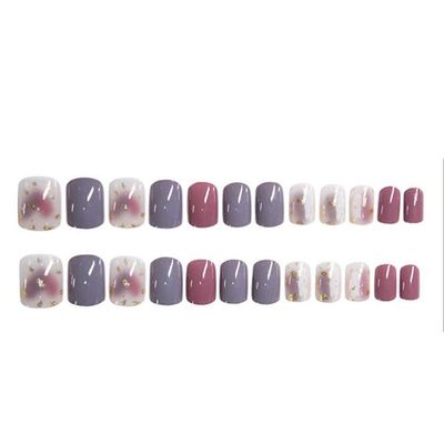 YYDS Fake Nails Self Adhesive Nail Stickers Art Decals False Nails Set Water Transfer Manicure Home Holiday(Size:148mm,Materiall:Rsin) Press on Nails (Color : C)