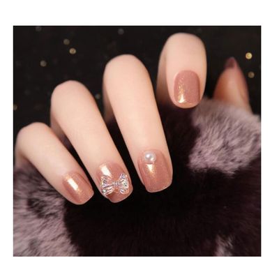 YYDS Fake Nails Nail Art Accessories Stickers Decals Decoration Abstract Design Self Adhesive Prefect for Home(Size:9mm,Material:Resin) Press on Nails (Color : C)