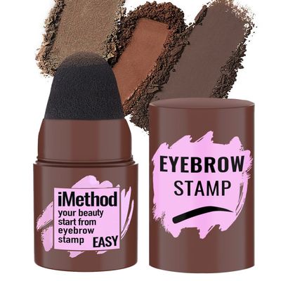 iMethod Eyebrow Stamp for Eyebrow Stencil Kit - Brow Stamp Refill Eyebrow Powder, Reddish Brown