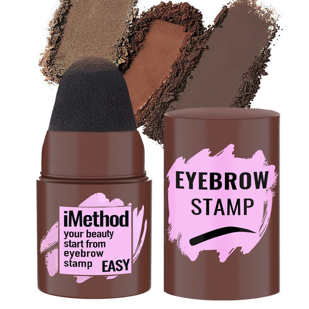 iMethod Eyebrow Stamp for Eyebrow Stencil Kit - Brow Stamp Refill Eyebrow Powder, Dark Brown