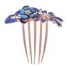 KALLORY Bridal Flower Hair Side Comb Rhinestone Headpiece for Weddings Parties and Photography Elegant Hair Accessories for Women Dazzling Floral Design for Brides view 4