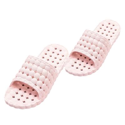 Holibanna 1pair Hollow Draining Pvc Bathing Slippers for Men and Women Non- Design Breathable Soft Bottom for Bathroom Use Comfort