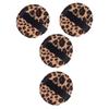LALAFINA 4pcs Leopard Print Velour Puff Makeup Pads for Face Powder Loose Powder Puff for Women and Girls view 1