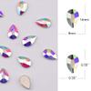 Tisslan 50pcs Flat Back Glass Big Nail Rhinestones Pear Shape Decoration Crystal Ab Stones DIY Craft Accessories Wholesale Nail Supplies for Nail Techs view 2