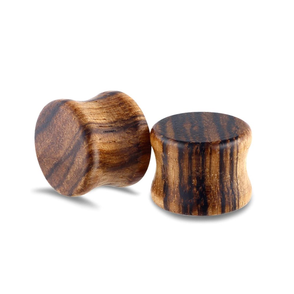 1/2 Ear Gauges for Men Wood Brown, Saddle Ear Gauges Stretching Kit Double Flared Flesh Piercings Body Jewelry 2Pcs