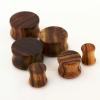 1/2 Ear Gauges for Men Wood Brown, Saddle Ear Gauges Stretching Kit Double Flared Flesh Piercings Body Jewelry 2Pcs view 2