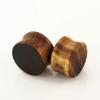 1/2 Ear Gauges for Men Wood Brown, Saddle Ear Gauges Stretching Kit Double Flared Flesh Piercings Body Jewelry 2Pcs view 3