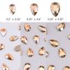 Tisslan 100pcs Flatback Glass 3D Champagne Nail Gem Glue Fix Pear Shape Large and Small Crystal Rhinestone Bulk Charms for Nail Art Designs Jewelry Making DIY Crafts view 2