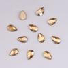 Tisslan 100pcs Flatback Glass 3D Champagne Nail Gem Glue Fix Pear Shape Large and Small Crystal Rhinestone Bulk Charms for Nail Art Designs Jewelry Making DIY Crafts view 3
