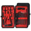 NP 18P (Black) Manicure Set, Manicure Set for Men and Women- Premium Stainless Steel, Tweezers Nose Nail Scissors Nail File Ear Pick Hair Scissors with Black Leather Travel Case Set view 1