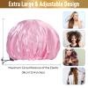Shower Cap, Adjustable Shower Caps for Women, Extra Large Upgrade Double Waterproof Layers Hair Cap, Bath Caps Shower Hat Women Girls Adult Hair Protection Suitable for All Lengths and Thickness view 3