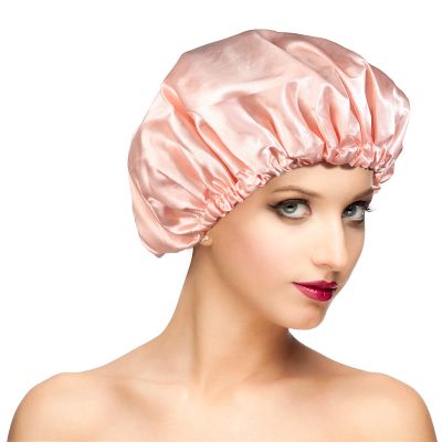 Shower Cap, Adjustable Shower Caps for Women, Extra Large Upgrade Double Waterproof Layers Hair Cap, Bath Caps Shower Hat Women Girls Adult Hair Protection Suitable for All Lengths and Thickness