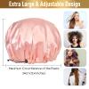Shower Cap, Adjustable Shower Caps for Women, Extra Large Upgrade Double Waterproof Layers Hair Cap, Bath Caps Shower Hat Women Girls Adult Hair Protection Suitable for All Lengths and Thickness view 3