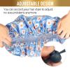 Reusable Shower Cap, Hair Cap, Oversized Waterproof Shower Caps Large Designed for all Hair Lengths with PEVA Lining & Elastic Band Stretch Shower Hat - Blue Flower Shower Caps for Women view 3