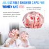 Shower Caps for Women Reusable Waterproof- Adjustable Women Shower Cap Reusable Hair Cap for Shower, Shower Cap for Adult and Kids view 4