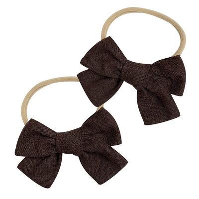 4 random baby hair band children's soft hair accessories cute baby head with bow headwear (Color : BB22-003-07, Size : 6.5 * 9cm)