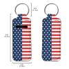 Babrukda 10 Pieces Chapstick Holder Keychain Clip-on Sleeve Chapstick Pouch Lip Balm Holder Sleeve for Travel Daily Accessories, American Flag Novelty Pattern Lip Gloss Tube Holder view 2