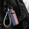Babrukda 10 Pieces Chapstick Holder Keychain Clip-on Sleeve Chapstick Pouch Lip Balm Holder Sleeve for Travel Daily Accessories, American Flag Novelty Pattern Lip Gloss Tube Holder view 3
