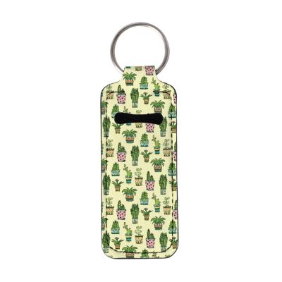 Babrukda 10 Pack Chapstick Holder Keychains Set, Tropical Cactus Print Lip Balm Holder Keychains, Gift for Women Girls Teens Chapstick Keychain Holder, Portable Chapstick Sleeve Pouch Lip Balm Pocket