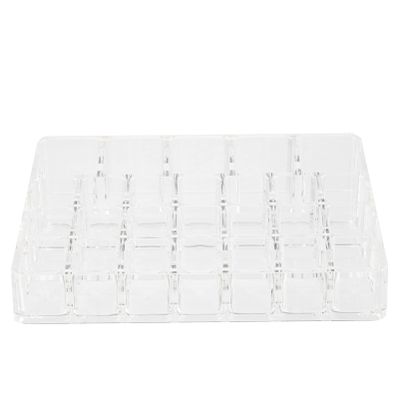 Beavorty 26grids Desktop Lipstick Rack Multi Lipstick Organizer Slots Cosmetic Storage Display Stand for Home and Vanity Use Transparent Holder